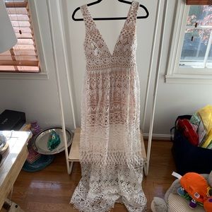 Lulu’s white lace maxi